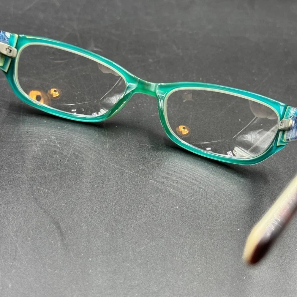 Vera Bradley Designer Reading Glasses Tortoise Blue Green Paisley Frame